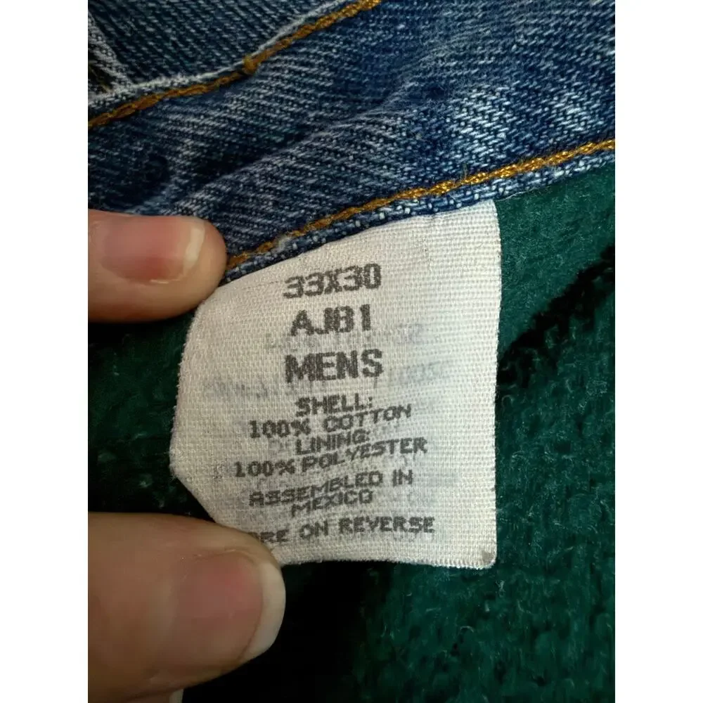 Vintage L.L.‎ Bean Fleece Lined Mens Jeans Workwear Winter Denim 33x30